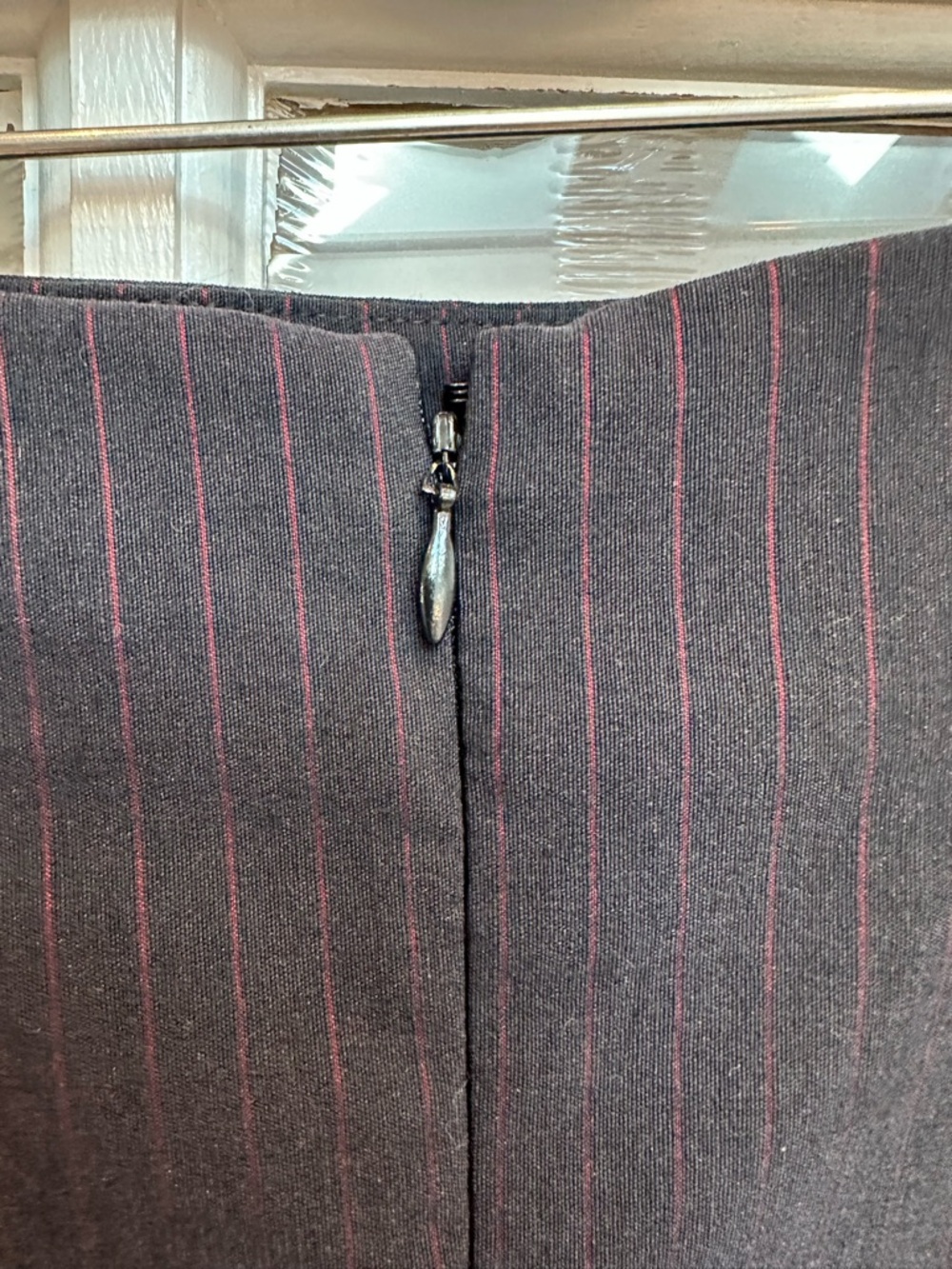 Vintage Betsey Johnson Y2K Retro Pinup Rockabilly Pinstripe Pencil Skirt Size M - Picture 4 of 10